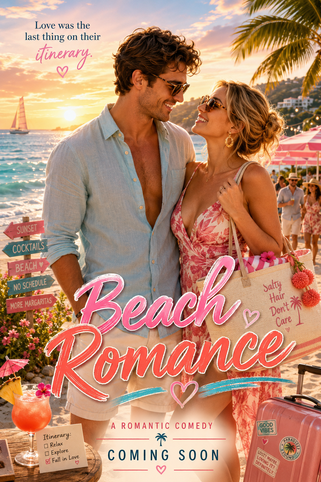 Beach Romance — romantic comedy poster
